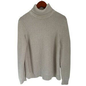 J.Crew Womens Turtleneck Chunky Knit Sweater Cotton Wool Ribbed Knit Long Sleeve